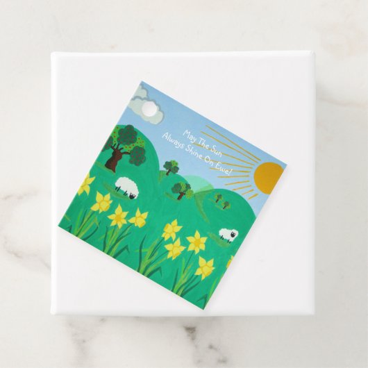 おもしろいの風光明媚なイラストレーションかわいい羊 フェイバータグ (インサイチュ)