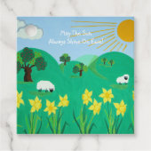 おもしろいの風光明媚なイラストレーションかわいい羊 フェイバータグ (正面)