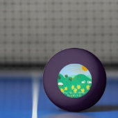 おもしろいの風光明媚なイラストレーションかわいい羊 卓球ボール (ネット)