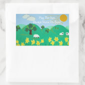 おもしろいの風光明媚なイラストレーションかわいい羊 長方形シール (バッグ)