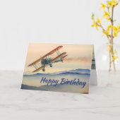 おもしろいの飛行機を別のヴィンテージ・モデルに対して実行 カード (黄色い花)