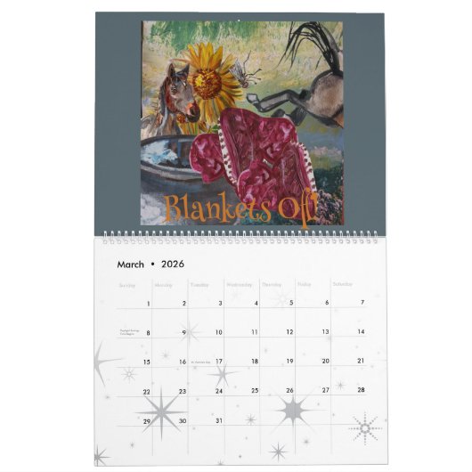 おもしろいの馬のイラストマイストーリーのカレンダー カレンダー (3月 2026)