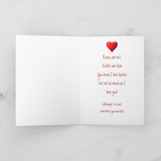 おもしろいの馬のバレンタイン愛詩 シーズンカード (内部)