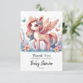 おもしろいの魔法のユニコーン赤ちゃんシャワー サンキューカード (スタンド正面)