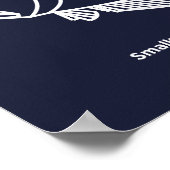 おもしろいの魚が青い青の上に白く咲く ポスター (角)