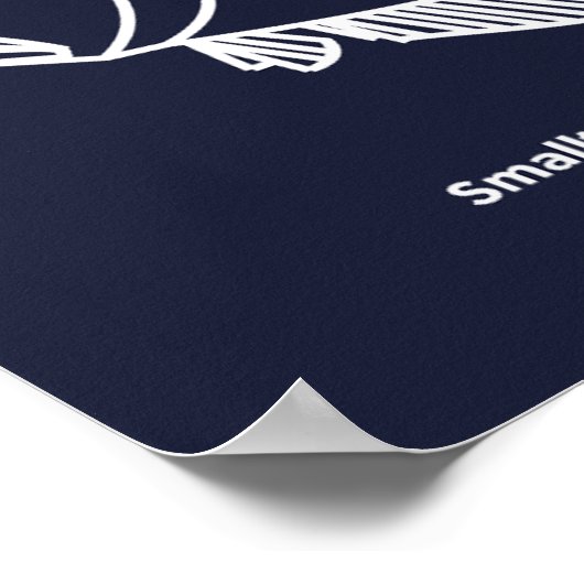 おもしろいの魚が青い青の上に白く咲く ポスター (角)