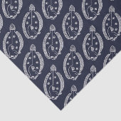 おもしろいの魚が青い青の上に白く咲く 薄葉紙 (詳細)