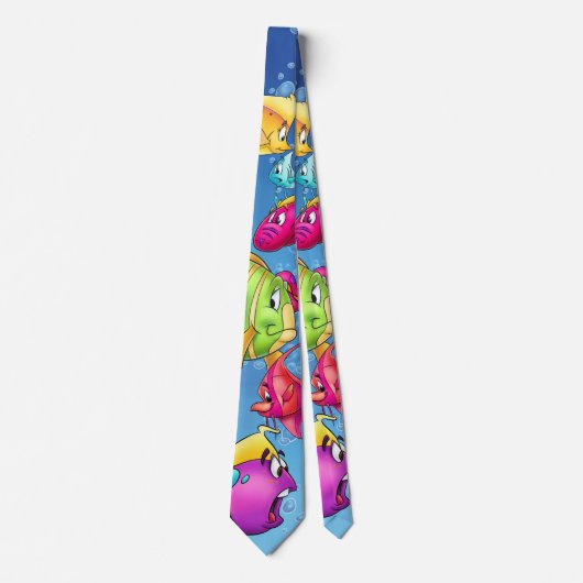 おもしろいの魚の漫画のタイ ネクタイ (正面)
