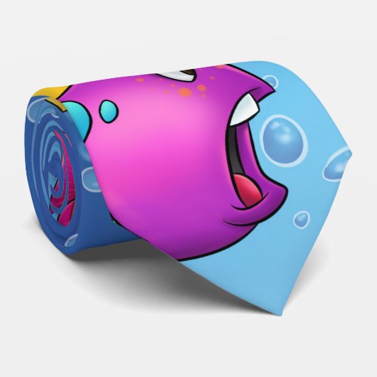 おもしろいの魚の漫画のタイ ネクタイ (ロール)