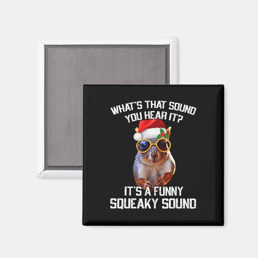 おもしろいの鳴き声のクリスマスリスのクリスマス マグネット (正面/裏面)