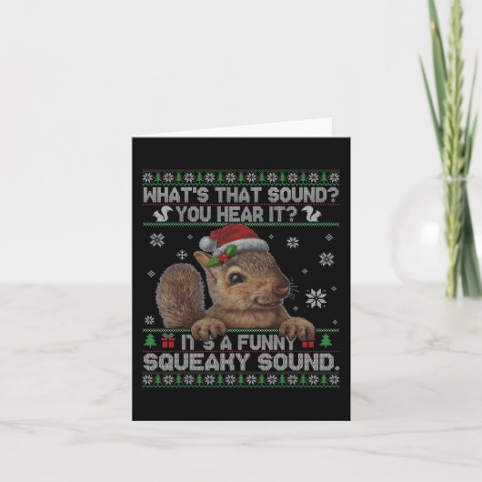 おもしろいの鳴き声のクリスマスリス カード (正面)