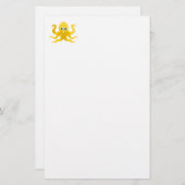 おもしろいの黄色いタコ 便箋 (正面/裏面)