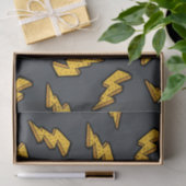 おもしろいの黄色い灰色の稲妻パターン 薄葉紙 (ギフト)