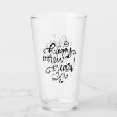 おもしろいの黒い原稿の明けましておめでとう タンブラーグラス (正面)