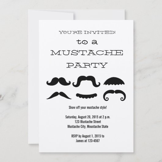 おもしろいの黒い髭のパーティの招待状 招待状 (正面)