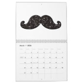 おもしろいの黒のグリッターの髭 カレンダー (3月 2026)