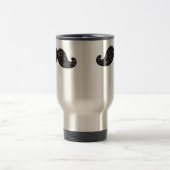 おもしろいの黒のグリッターの髭 トラベルマグ (中央)