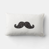 おもしろいの黒のグリッターの髭 ランバークッション (裏面)