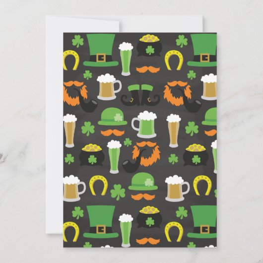おもしろいの黒板のセントパトリックの日のディナー・パーティ 招待状 (裏面)