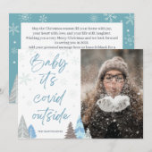 おもしろいの「ベビーの外に出たcovid」ウィンターカスタムイ写真 シーズンカード (正面/裏面)