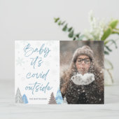 おもしろいの「ベビーの外に出たcovid」ウィンターカスタムイ写真 シーズンカード (スタンド正面)