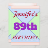 おもしろいの"第89誕生日"の誕生日の招待状 招待状 (正面/裏面)