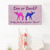 おもしろいの"雌ジカまたは木びき台"の性は明らかにします 横断幕 (インサイチュ)