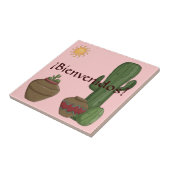 おもしろいのBienvenidosの砂漠のサグアロの日曜日のスペイン人の歓迎 タイル (側面)