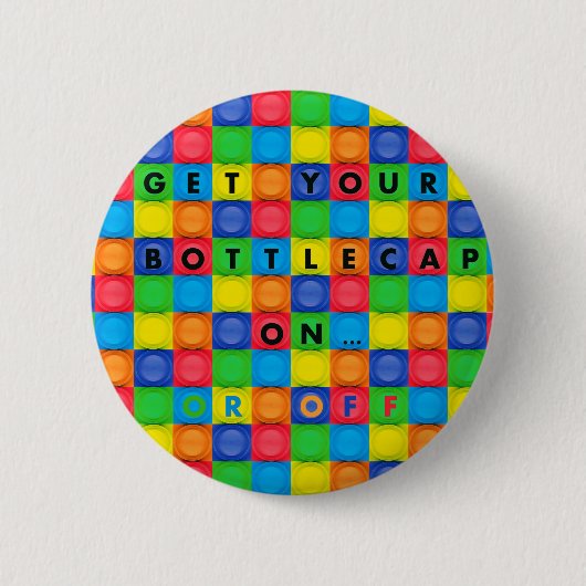 おもしろいのBottlecapのデザインのボタンかPin 缶バッジ (正面)