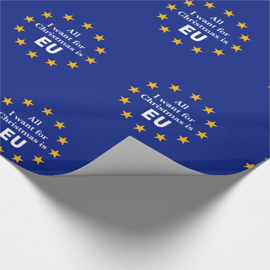 おもしろいのBrexitメッセージは、私によってがクリスマスのためにほしいすべてEUです ラッピングペーパー (角)
