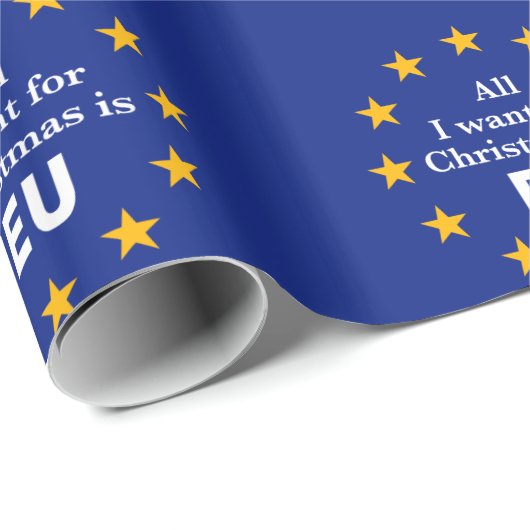 おもしろいのBrexitメッセージは、私によってがクリスマスのためにほしいすべてEUです ラッピングペーパー (ロールコーナー)
