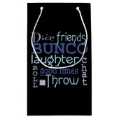 おもしろいのBuncoの地下鉄の芸術のタイポグラフィの青い紫色 スモールペーパーバッグ (裏面)