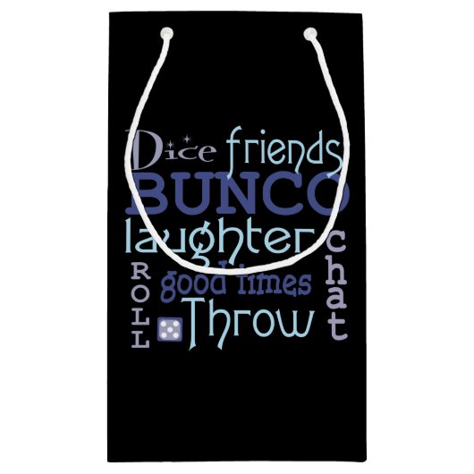 おもしろいのBuncoの地下鉄の芸術のタイポグラフィの青い紫色 スモールペーパーバッグ (裏面)