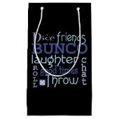 おもしろいのBuncoの地下鉄の芸術のタイポグラフィの青い紫色 スモールペーパーバッグ (正面)