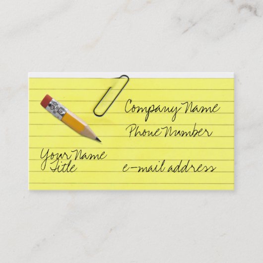 おもしろいのnotepaperの鉛筆Trompe - l ' oeil 名刺 (正面)