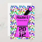 おもしろいのPharm-Dの卒業の招待状 招待状 (正面/裏面)