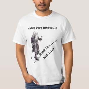 おもしろいのTシャツの退職の日付のギャグのギフトの決勝線 Tシャツ