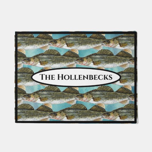 おもしろいのWalleyeのパイクの魚パターン ドアマット (正面)