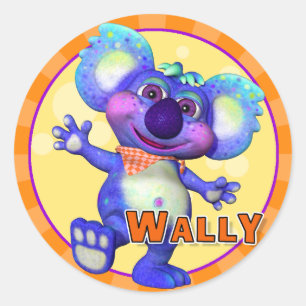 おもしろいのWallyのステッカー ラウンドシール