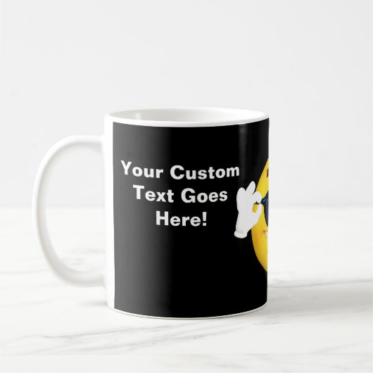 おもしろいはあなたのカスタムな文字とのEmojiの上で手早くめくります コーヒーマグカップ (左)