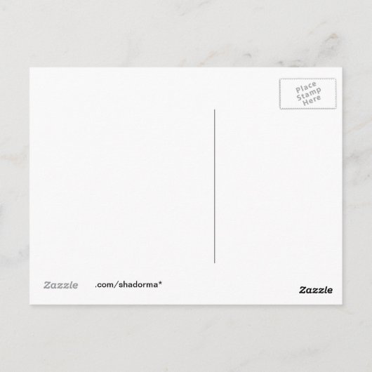 おもしろいはがきサイケデリック、赤トリップ(幻覚体験)のような色および青デザイン ポストカード (裏面)