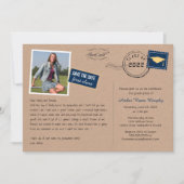 おもしろいはがきスタイル卒業パーティー招待状 セーブザデート (正面)