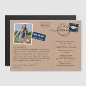 おもしろいはがきスタイル卒業パーティー招待状 マグネット招待状 (正面/裏面)