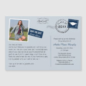 おもしろいはがきスタイル卒業パーティー招待状 マグネット招待状 (正面)