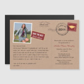 おもしろいはがきスタイル卒業パーティー招待状 マグネット招待状 (正面/裏面)