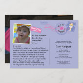 おもしろいはがき誕生日パーティーの招待 招待状 (正面/裏面)