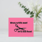 おもしろいはさみ走が! ポストカード (スタンド正面)