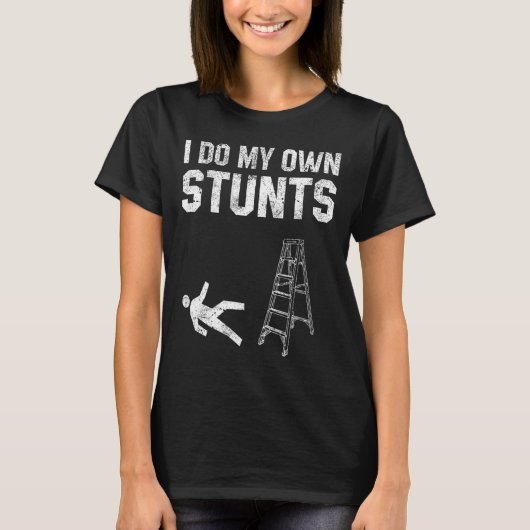 おもしろいはしご秋ギフト壊れた骨手が良く得る Tシャツ (正面)