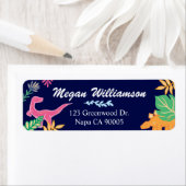 おもしろいはっきりしたとカラフル恐竜のジャングル離れの ラベル (インサイチュ)