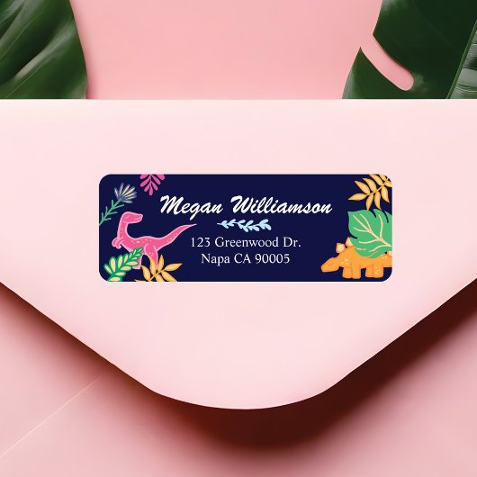 おもしろいはっきりしたとカラフル恐竜のジャングル離れの ラベル